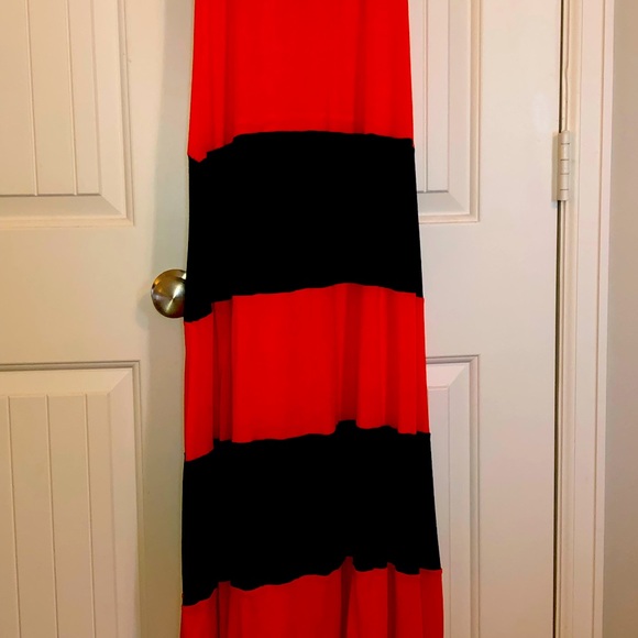Navy and Orange Maxi Dress - Picture 3 of 6